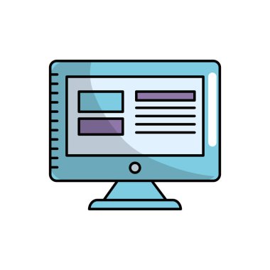 bilgisayar ekran teknolojisi ile elektronik bilgi vektör çizim