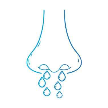 satır burun rinit alerjik hastalık virüs vektör çizim ile