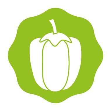 etiket sağlıklı biber sebze kutsal kişilerin resmi, vektör çizim