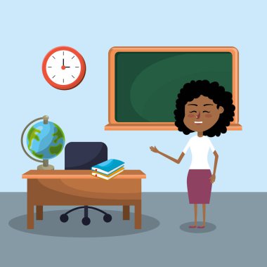 öğretmen kadın ve yaratıcı eğitim vektör çizim öğrenmek için