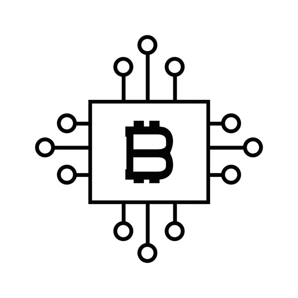 Sinal Moeda Bitcoin Com Rede Circuitos Ilustração Vetorial —  Vetores de Stock