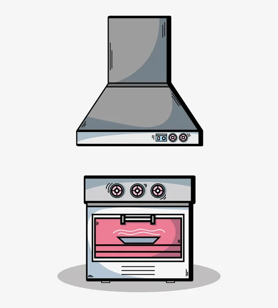 Technologie Maschinen Die Der Küche Vektor Illustration Verwendet Werden — Stockvektor