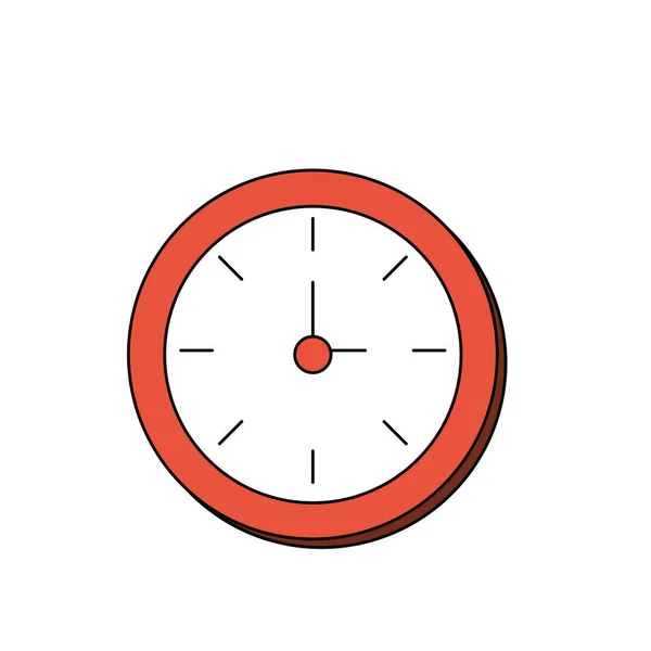 Reloj Pared Redonda Objeto Para Conocer Vector Tiempo Ilustración — Vector de stock