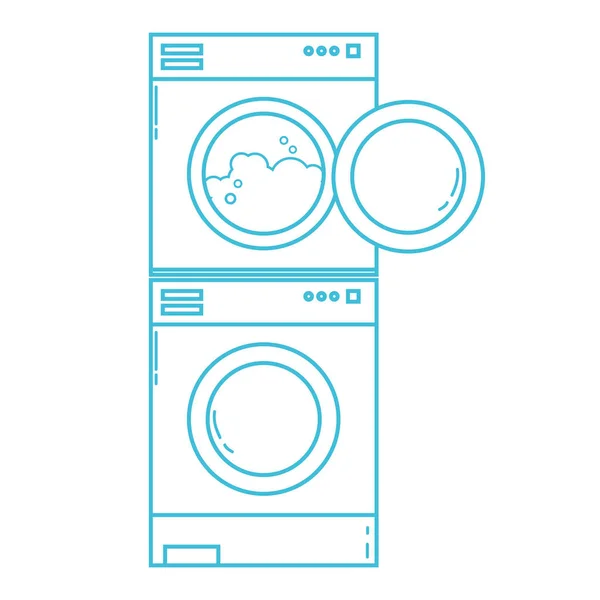 Línea Lavadora Electrónica Secadora Para Limpiar Ilustración Vectorial — Archivo Imágenes Vectoriales