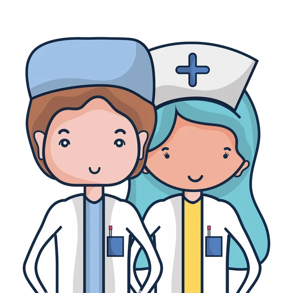 Médico Enfermera Para Ayudar Las Personas Ilustración Vectorial — Archivo Imágenes Vectoriales