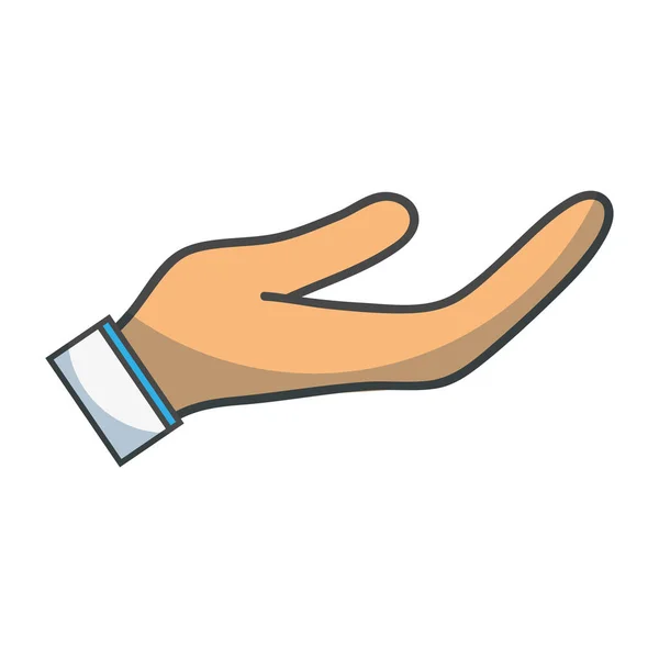 Pessoa Mão Símbolo Sobre Fundo Branco Vetor Ilustração —  Vetores de Stock