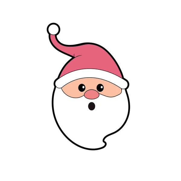 Tête Père Noël Avec Barbe Chapeau Illustration Vectorielle Noël — Image vectorielle