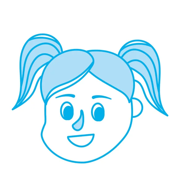 Περίγραμμα Avatar Κορίτσι Κεφάλι Χτένισμα Σχεδιασμό Εικονογράφηση Διάνυσμα — Διανυσματικό Αρχείο