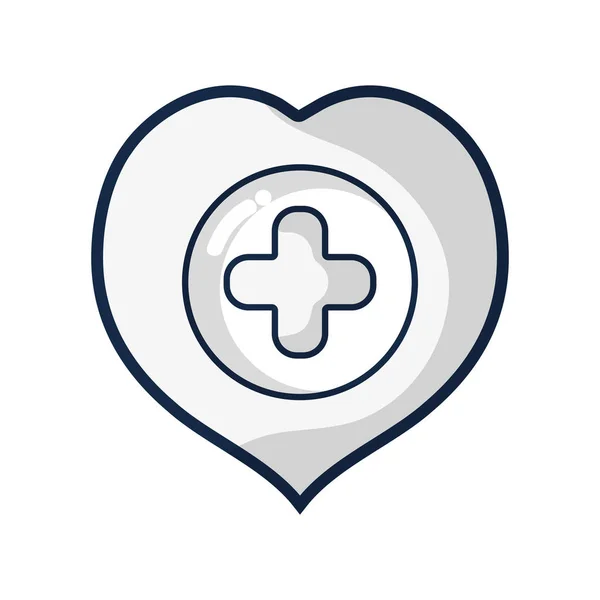 Serce Krzyż Symbol Wewnątrz Ilustracji Wektorowych Helthcare — Wektor stockowy