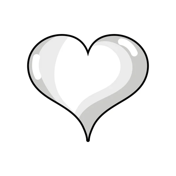Линия Красоты Сердце Романтическое Украшение Дизайн Векторной Иллюстрации — стоковый вектор