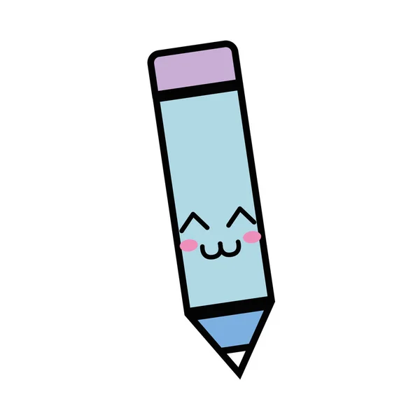 Kawaii Cute Happy Pencil Tool Vector Illustration — Stock Vector