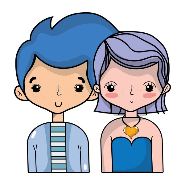 Couple Beauté Avec Illustration Vectorielle Conception Coiffure — Image vectorielle