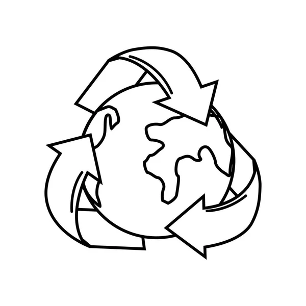 シルエット 地球内部シンボル ベクトル図をリサイクル — ストックベクタ