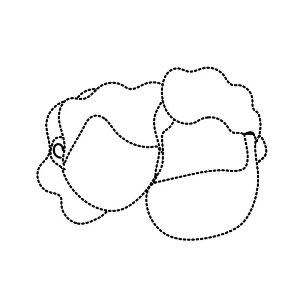 Forme Pointillée Avatar Couple Visage Avec Illustration Vectorielle Conception Coiffure — Image vectorielle