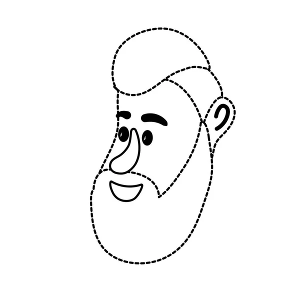 Forme Pointillée Avatar Homme Visage Avec Illustration Vectorielle Conception Coiffure — Image vectorielle