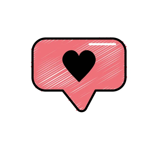 Burbuja Chat Con Diseño Corazón Dentro Ilustración Vector — Vector de stock