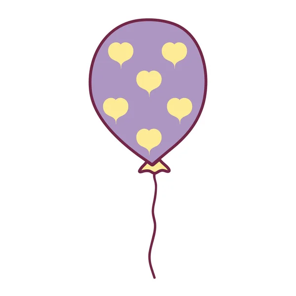 Bonito Globo Con Diseño Corazones Ilustración Vector Decoración — Archivo Imágenes Vectoriales