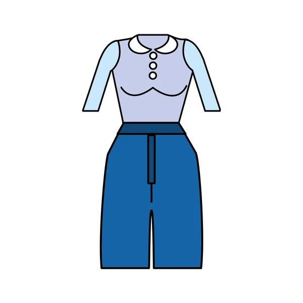 Blusa Casual Pantalones Estilo Tela Ilustración Vectorial — Archivo Imágenes Vectoriales