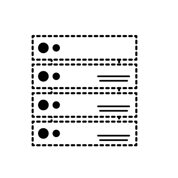 Prickade Formen Databas Teknik System Information Service Vektorillustration — Stock vektor