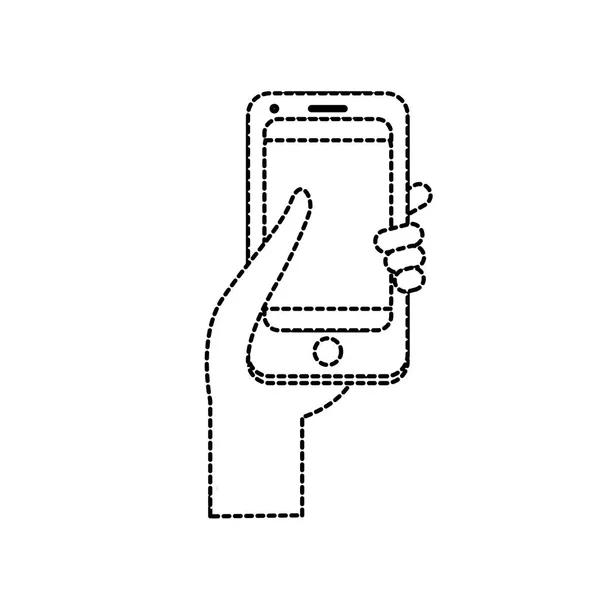 Decimale Vorm Technologie Smartphone Hand Vectorillustratie — Stockvector