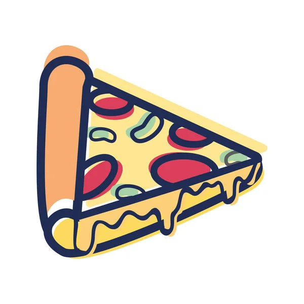 Leckere Pizza Fast Food Ikone Vektorillustration — Stockvektor