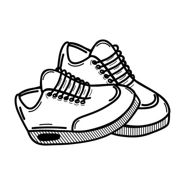 Linea Confortevole Scarpe Ginnastica Fitness Disegno Illustrazione Vettoriale — Vettoriale Stock