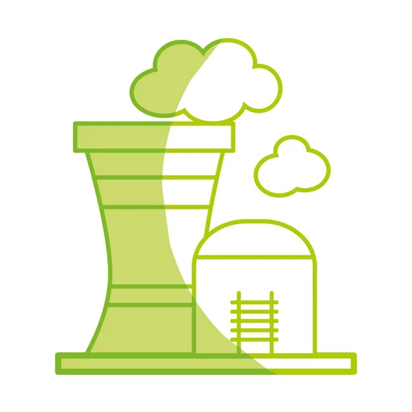 Sziluettjét Ipari Gyár Környezet Szennyezésének Ökológia Vektoros Illusztráció — Stock Vector