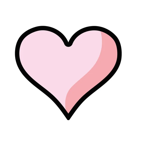 Simpática Coração Símbolo Amor Romance Vetor Ilustração — Vetor de Stock