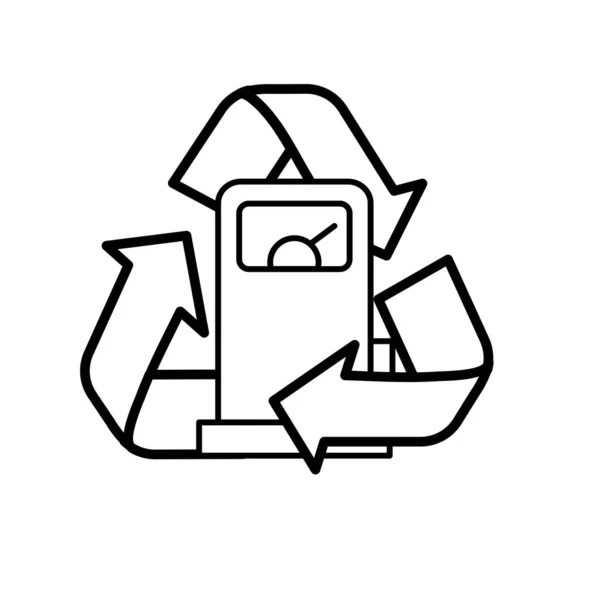 Machine Gaz Ligne Avec Symbole Recyclage Autour Illustration Vectorielle — Image vectorielle