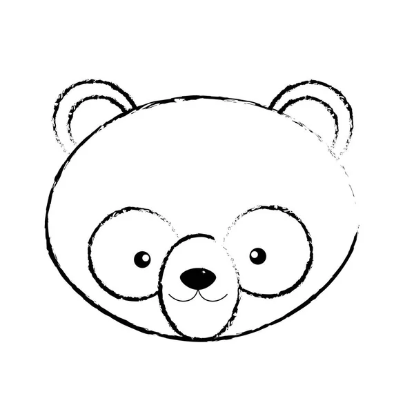 Zjistit Roztomilý Panda Hlavy Divokých Zvířat Vektorové Ilustrace — Stockový vektor