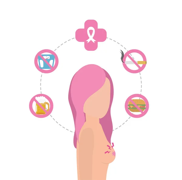 Breast Cancer Support Medical Prevention Vector Illustration — Stock Vector