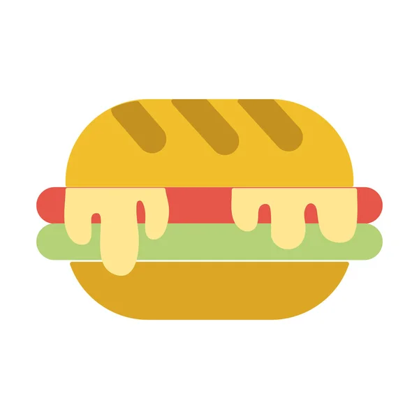 Heerlijke Hamburger Ongezonde Fastfood Vectorillustratie — Stockvector