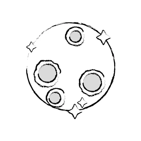 Figura Beleza Lua Natural Satélite Terra Planeta Vetor Ilustração —  Vetores de Stock