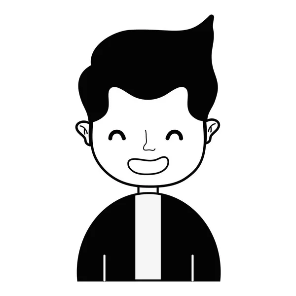 Obrysový Milý Muž Košili Účes Design Vektorové Ilustrace — Stockový vektor