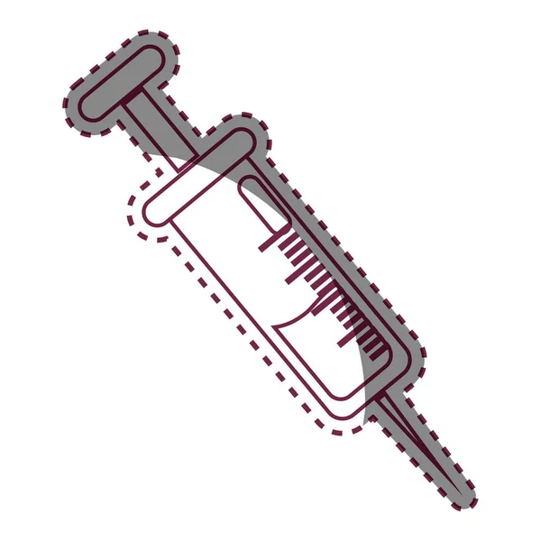 Contour Blod Inuti Sprutan Verktyg Behandling Donation Vektorillustration — Stock vektor