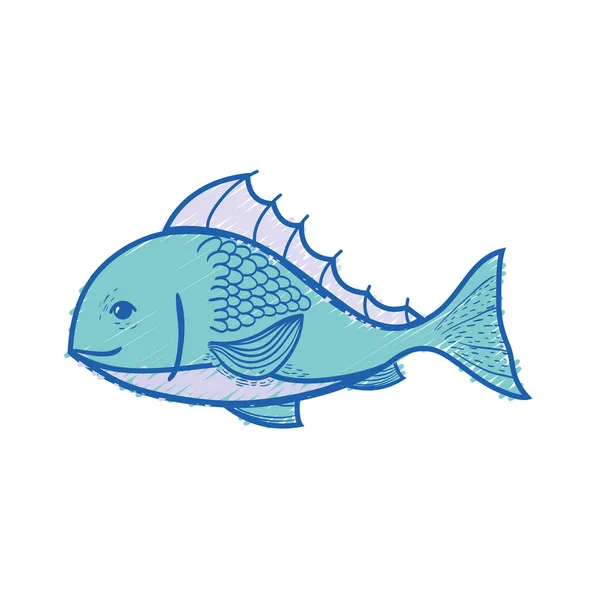 Délicieux Poissons Mer Avec Illustration Vectorielle Nutrition Naturelle — Image vectorielle