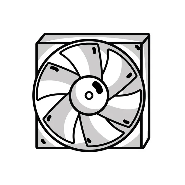 Illustration Vectorielle Processeur Ventilateur Disque Dur Technologie Ligne — Image vectorielle