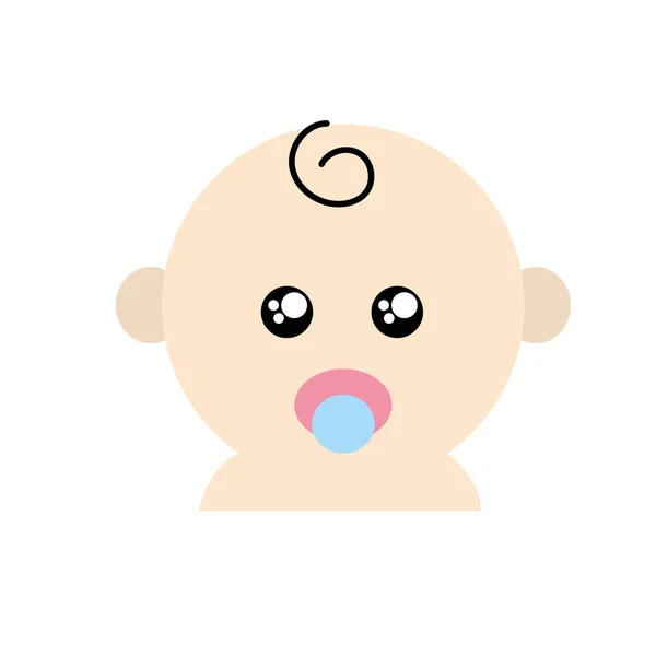 Het Hoofdje Van Baby Met Acifier Ontwerp Vector Illustratie — Stockvector
