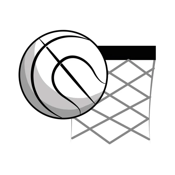 Figura Baloncesto Canasta Con Icono Bola Diseño Ilustración Vectorial — Archivo Imágenes Vectoriales