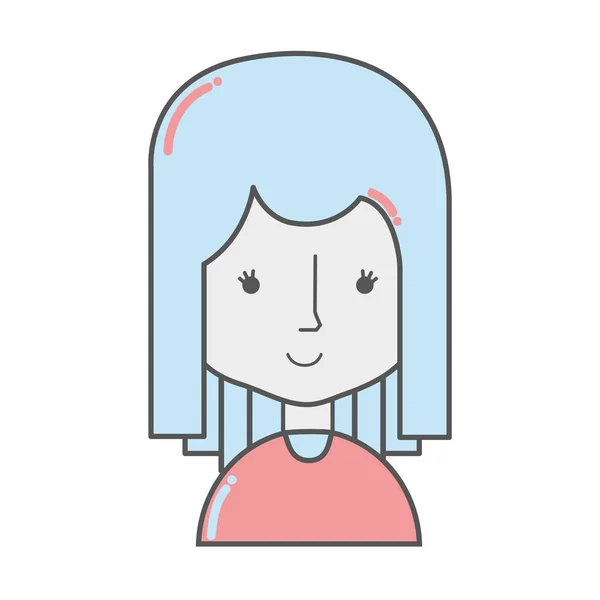 Mujer Feliz Con Peinado Blusa Ilustración Vectorial — Vector de stock