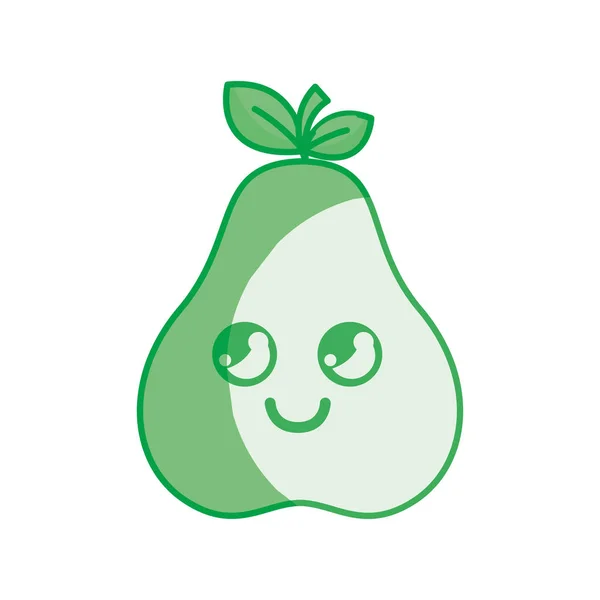 Silhouette Kawaii Nice Happy Pear Icon Vector Illustration — Stock Vector