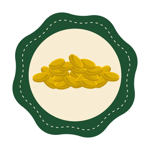 Sticker Gold Metal Coins Vector Illustration Design — Stock Vector