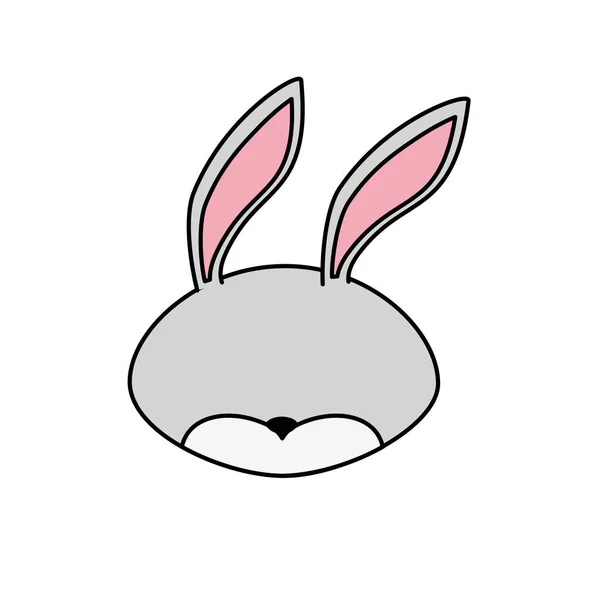 ウサギ頭の野生のかわいい動物のベクトル図 — ストックベクタ