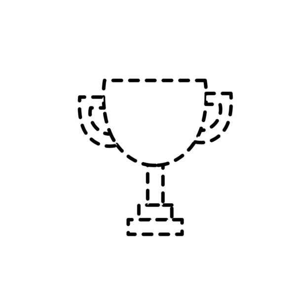 Coupe Trophée Forme Pointillée Illustration Vectorielle Championne Gagnante — Image vectorielle