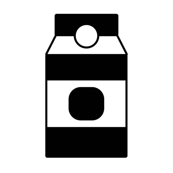 Contour Delicious Milk Box Product Nutrient Vector Illustration — Stock Vector