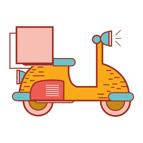 delivery motorcycle transportation service with box, vector illustration