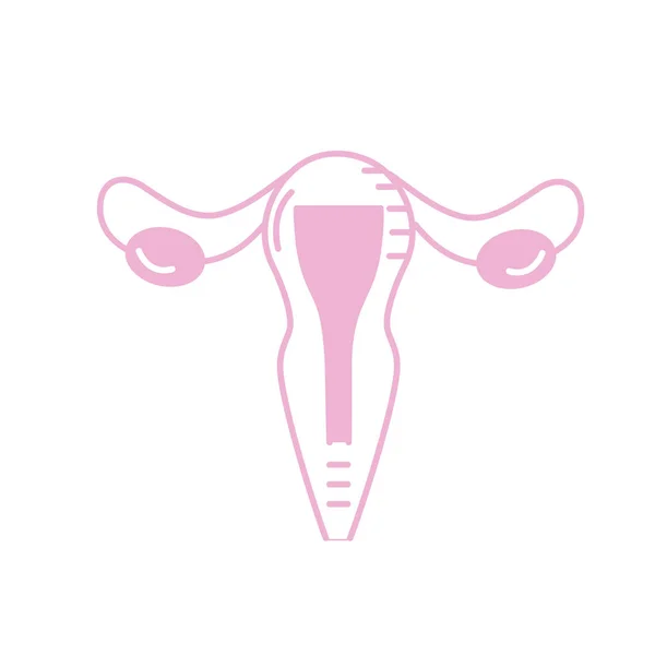 Silhouette Uterus Eileiter Anatomie Weibliche Vektorillustration — Stockvektor