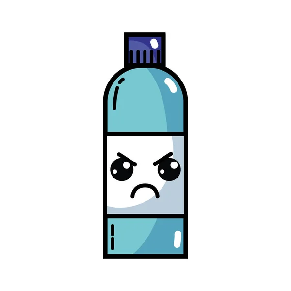 卡瓦伊可爱的愤怒饮料瓶矢量插图 — 图库矢量图片