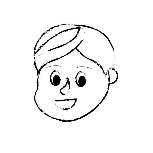 Фигура Аватар Голова Мальчика Прической Дизайн Векторной Иллюстрации — стоковый вектор