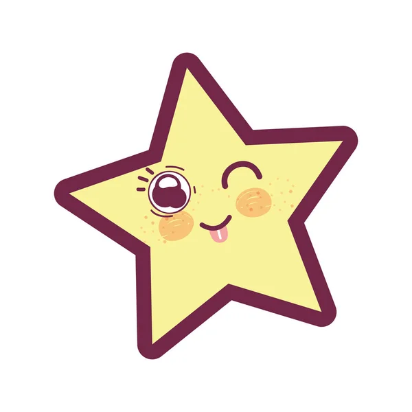 Kawaii Fanny Lindo Diseño Estrellas Ilustración Vectores — Vector de stock